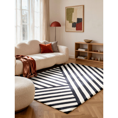 Stryve Striped Wool Hand Woven 200cm X 290cm Area Rug