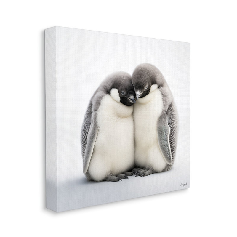 Pingouin en peluche duo par Roozbeh, H 36 po x l 36 po x P 1,5 po