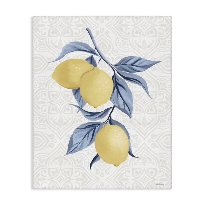 «Geometric Mosaic Lemons», art mural sur toile par Cat Thurman Designs, H 40 po x l 30 po