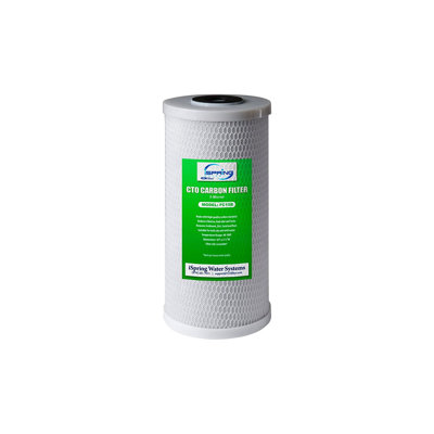 iSpring FC15B High Capacity Activated CTO Carbon Block Filter for Under Sink and Whole House Water Filtration System, 5-Micron 10"x4.5"
