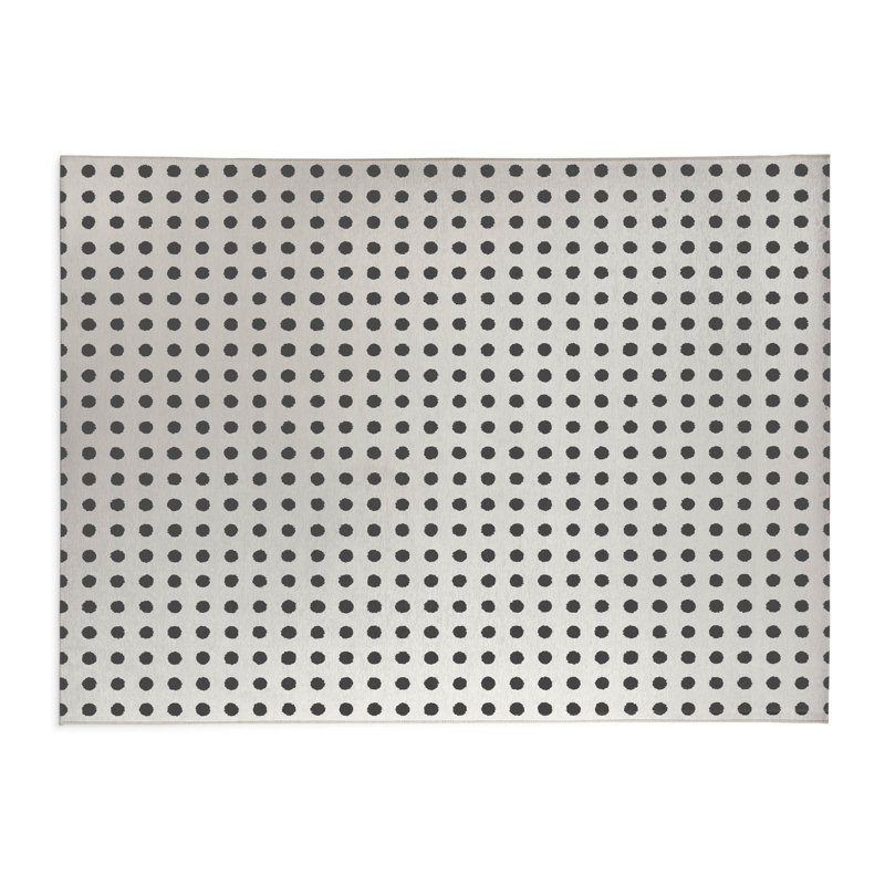 Tapis de cuisine léger et antidérapant Dot Doted, Ivoire/gris anthracite, Rectangulaire 2 pi x 3 pi