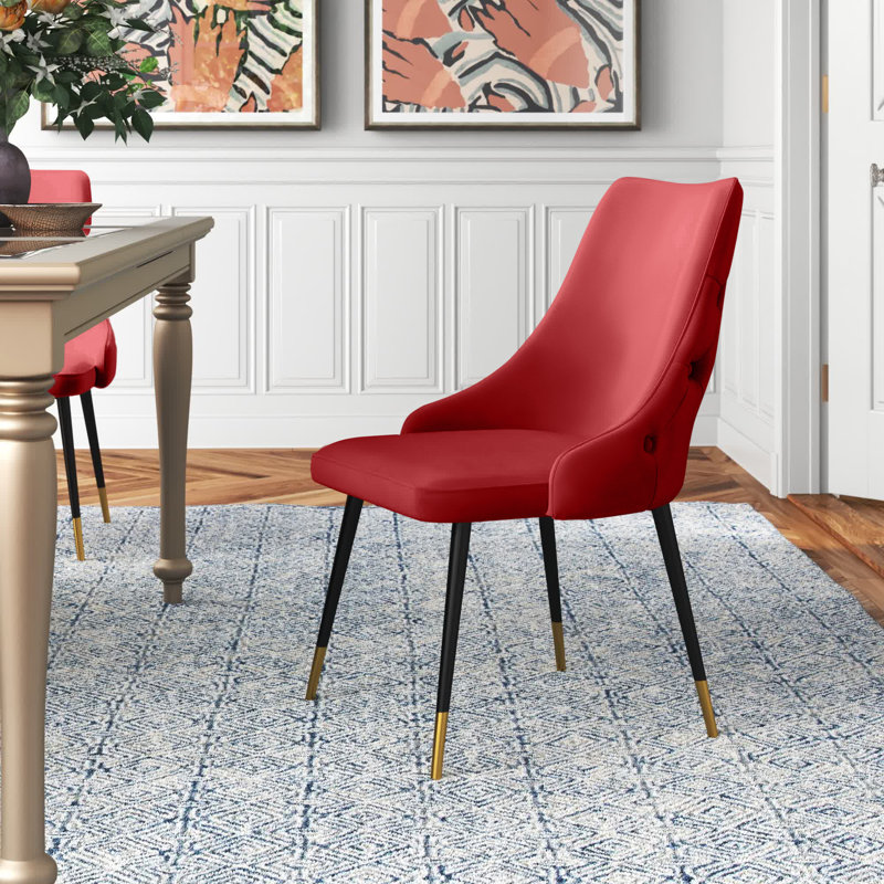 Adorn Button-Tufted Velvet Dining Chair, Marone