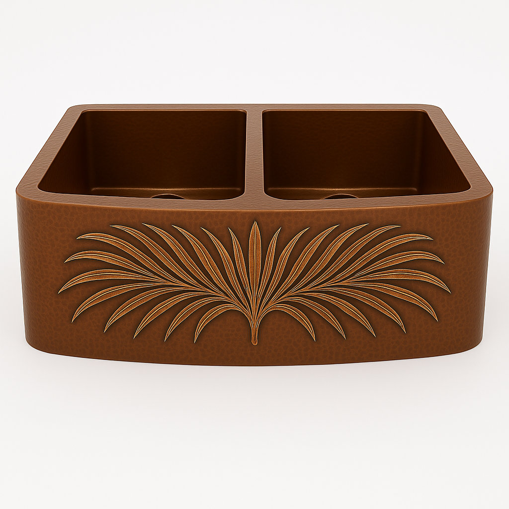 Trent Austin Design Tidworth 530mm W Double Bowl Copper Kitchen Sink