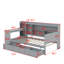 Lit de jour simple en bois avec tiroirs et bureau-1023987619