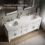 Meuble-lavabo mural simple avec plateau en bois massif Quo-91943346-124966460