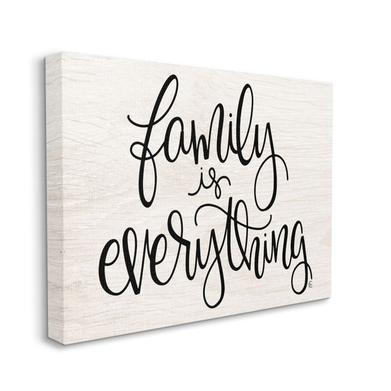 «Family is Tout» par Fearful Made Creations - impression d'art textuel, H 24 po x l 30 po x 1,5 po