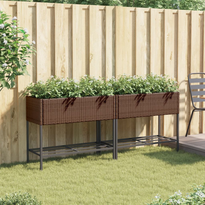 Elevated Planter, Brown, 75cm H x 90cm W x 40cm D