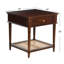 Table de bout en bois massif avec tiroir et étagère de rangement en canne tressée Maxwelton-1820379001