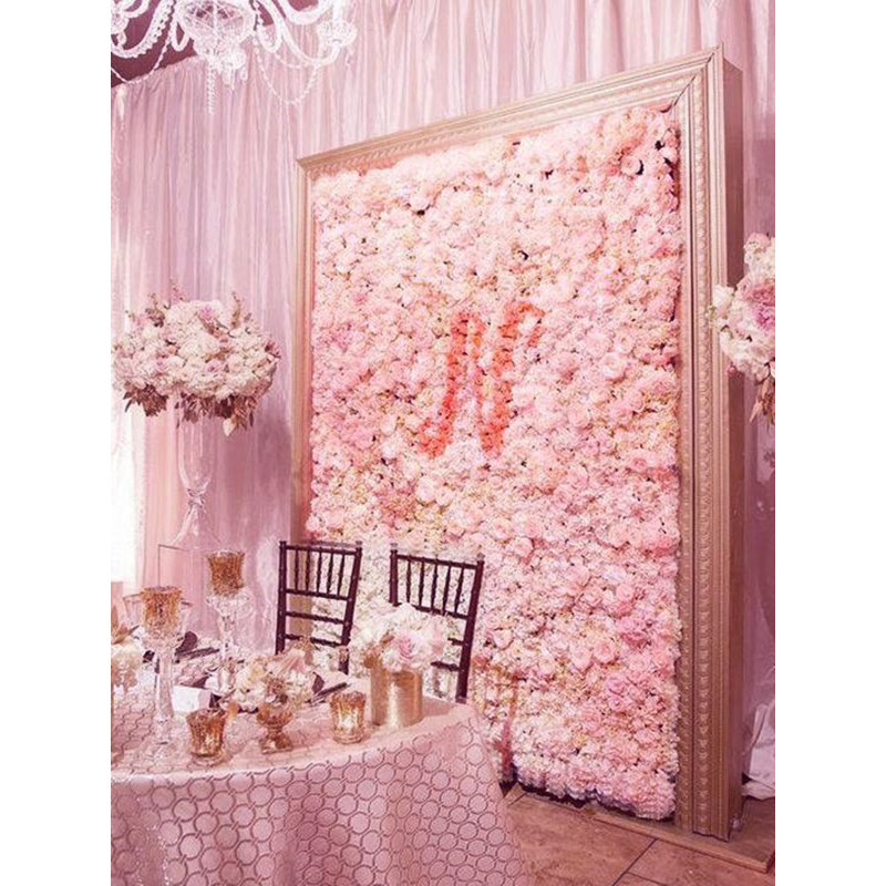 Hydrangea Wall Panel Arrangement, Pink/Cream, 12 Panels