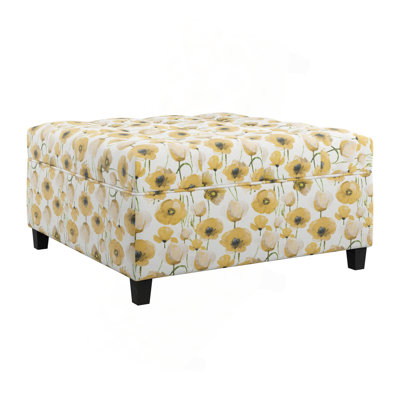 Golden Floral Storage Ottoman（ONLY OTTOMAN)