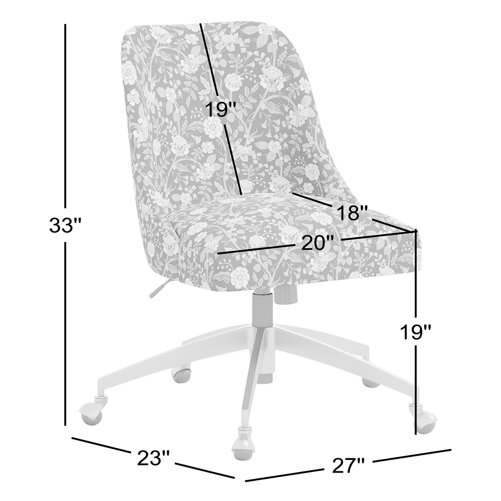 Office Chair, Brushed Gold, Dahlia Multi