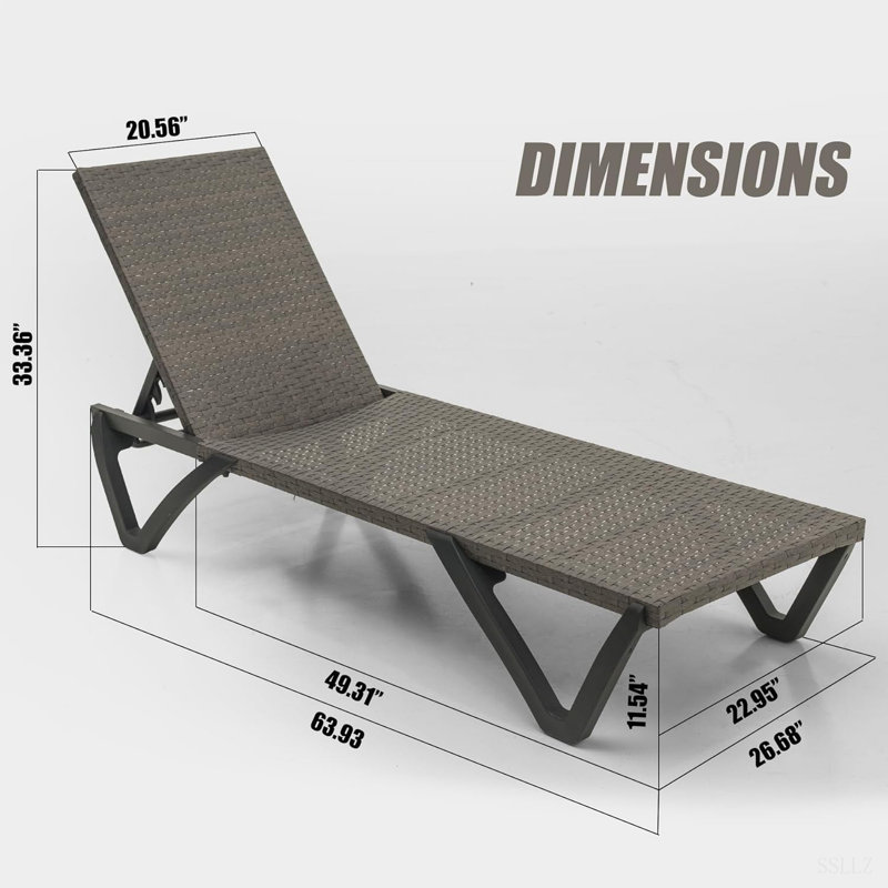 Pool Lounge Chairs Set Of 2, Aluminum Patio Chaise Lounge With Wheels, All Weather Outdoor Lounge Chairs For Beach, Yard, Balcony, Poolside