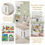 Lit double sur pied en bois avec tablettes de rangement pour enfants-133349009-133349010