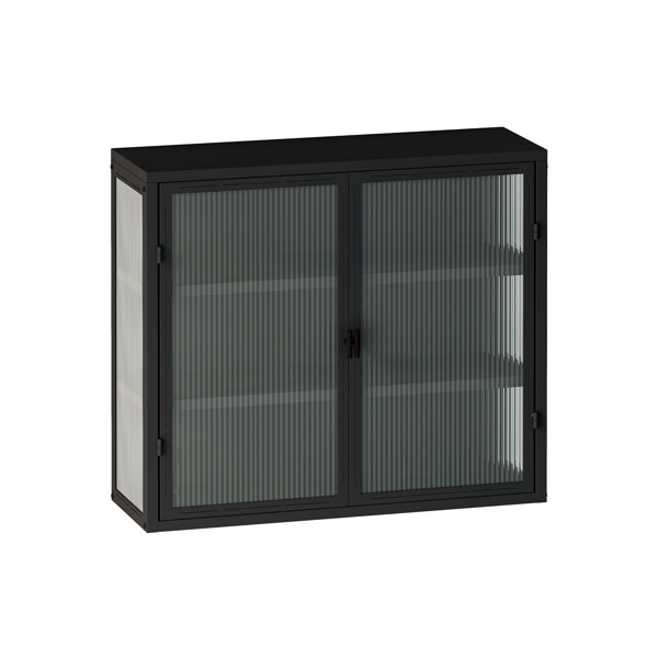 Ebern Designs Desideria Accent Cabinet With Glass Doors, Wall Mounted ...