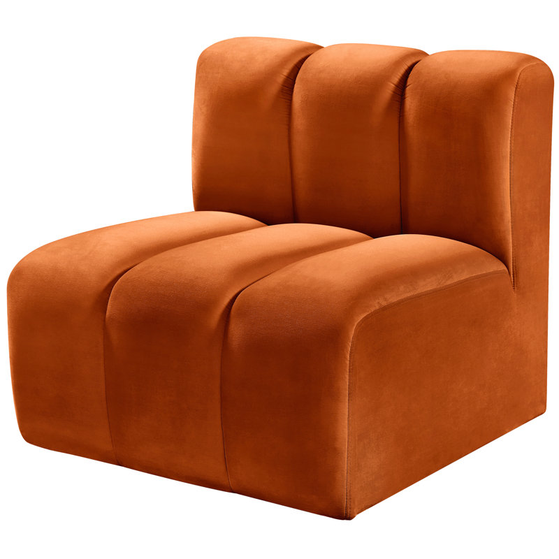 Hiplita Velvet Side Chair, Cognac Velvet