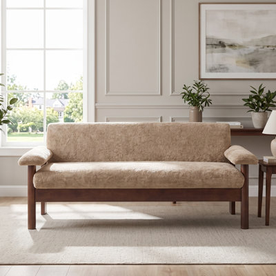 Luma 72.8-Inch Modern Scandinavian Upholstered 2-Seater Loveseat with Plush Armrest Pillows and Solid Rubberwood Frame