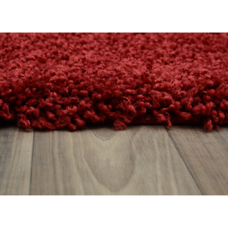 Treie Billie-Mae 2 Piece Nylon Bath Rug Set with Non-Slip Backing, Rouge piment