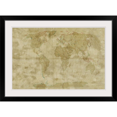 Francy " World Map Antique Style " by Michael Tompsett