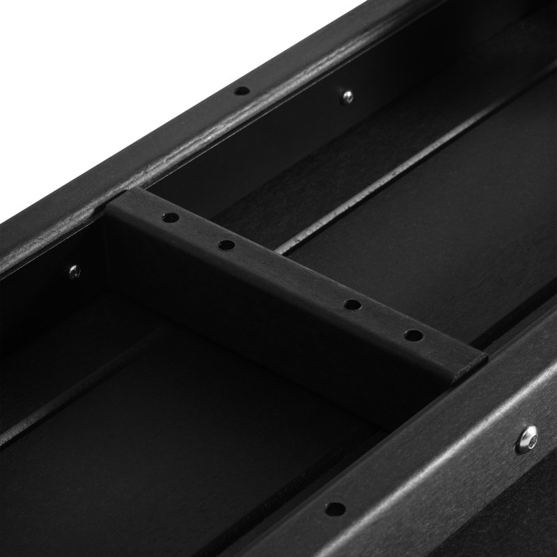 Banc de salle à manger d'extérieur en PEHD résistant aux intempéries, Noir, noir, noir, noir