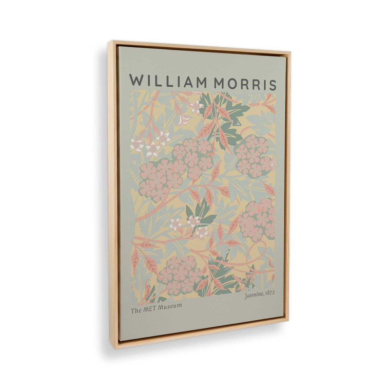 «Soft Sage Jasmine» par William Morris, H 30,75 po x l 20,75 po x P 1,75 po, Cadre américain en érable flottant