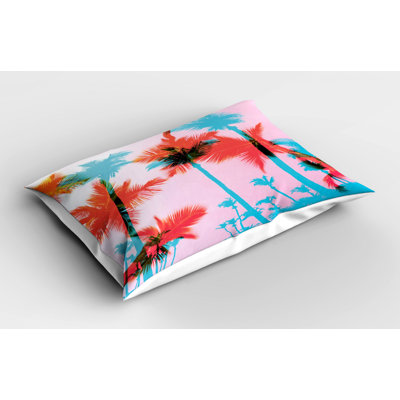Blue/Pink Polyester Microfiber Piece Sham