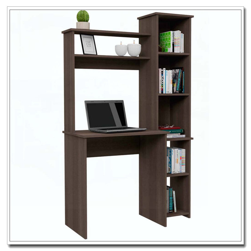 Bureau d'écriture avec bibliothèque intégrée Smokey Oak, Brun