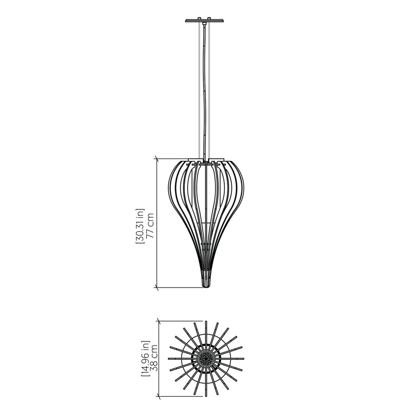 Cache 1 - Light Pendant, Sand, 30.31" H x 14.96" W x 14.96" D