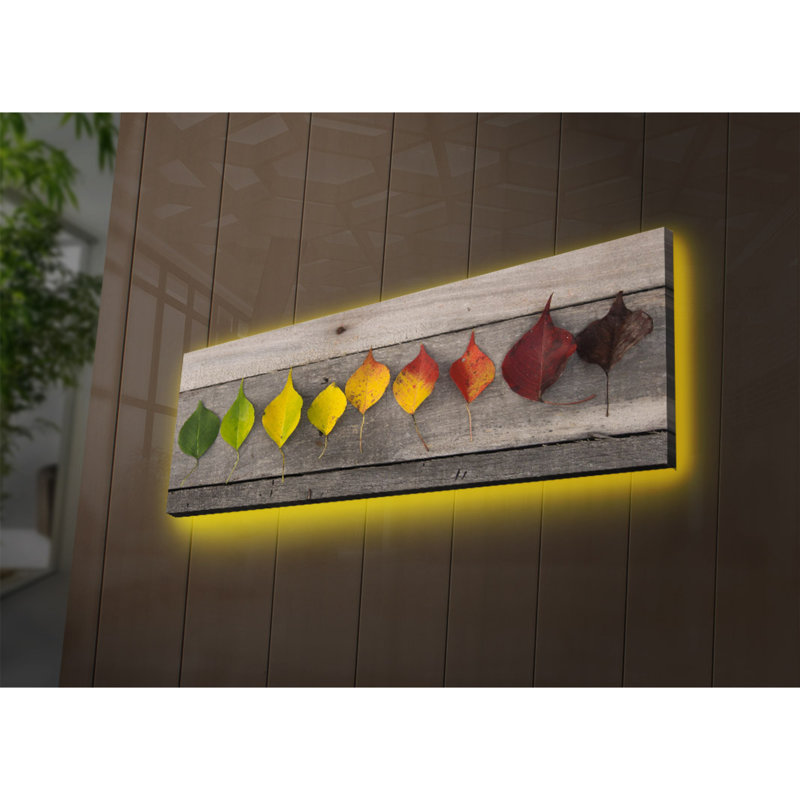 Superbe peinture sur toile lumineuse à DEL, 11,8 po x 35,4 po | Toile 100% suède avec cadre 100% bois (épaisseur: 1,2 po) | À piles (1 x 9 V, non incluse) | Parfait pour la décoration intérieure et l'ambiance