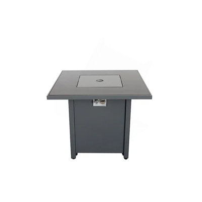 Table de foyer d'extérieur en acier avec couvercle H 25 po x l 30 po
