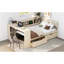 Lit plateforme en bois avec tablettes de rangement-1698130748