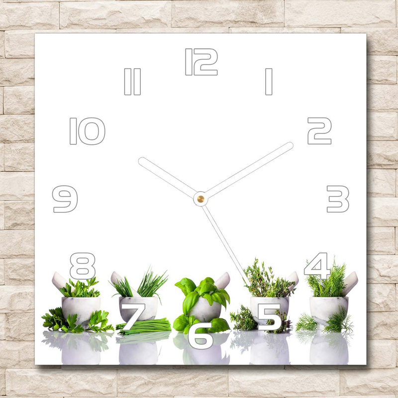 Heger Glass Wall Clock, White/Green