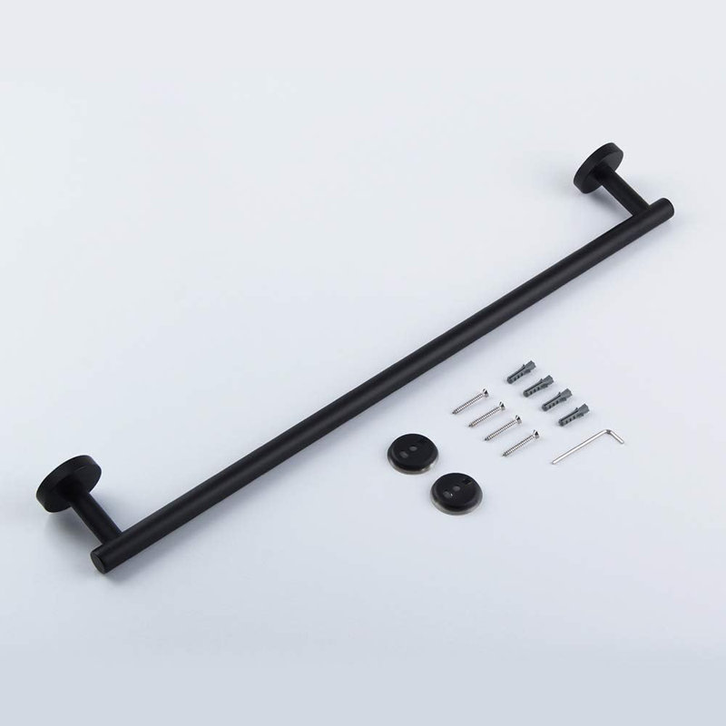 Porte-serviettes en acier inoxydable noir mat de 24 po - Accessoire de salle de bain moderne