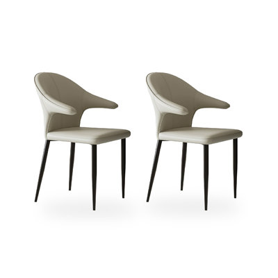 Modern Light Luxury Ultra Fine Leather Armrest And Backrest Dining Chair