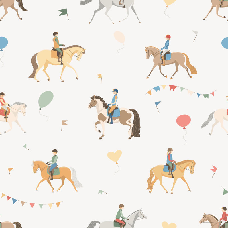 Papier peint peler et coller à cheval | Murale de chambre de bébé équestre