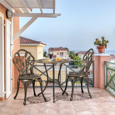 Ensemble bistro 3 pièces avec trou pour parasol Frisby
