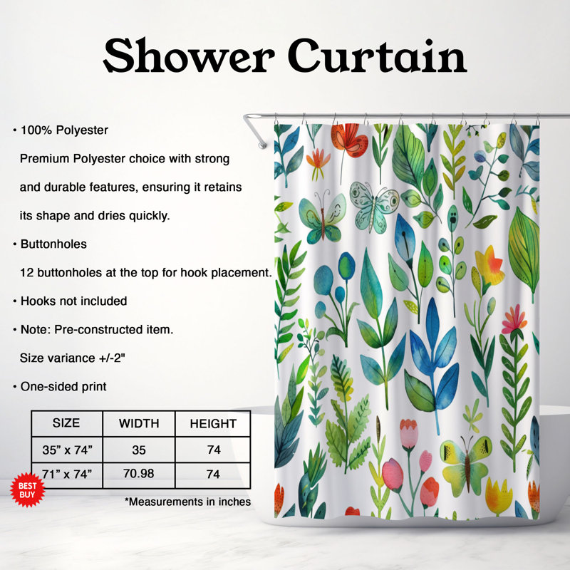 Spring Drift - Premium Shower Curtain, 74"H x 71"W