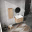 Meuble-lavabo mural 24 po avec lavabo et armoire latérale, portes
