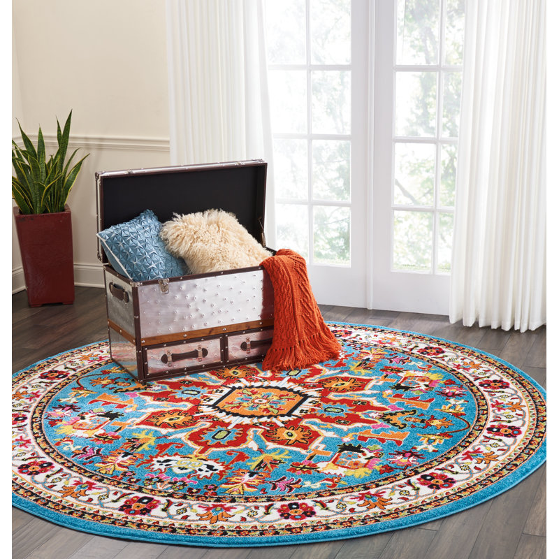 Earnhart Oriental Indoor Rug, Round 7'10"