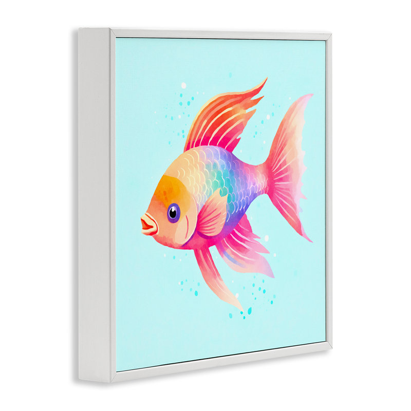 «Whimsical Gradient Fish», estampe numérique encadrée par Andrea Haase, Estampe numérique encadrée blanc bord de mer