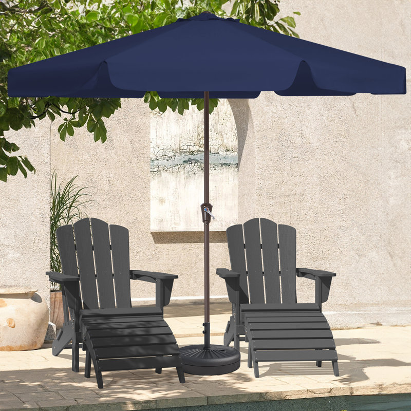 Parasol de marché pour patio extérieur, Marine, H 99,6 po x l 132 po x P 132 po