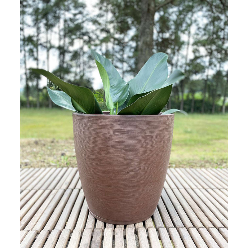 Amsterdan Pot Planter, Brown, 25.59" H x 16.14" W x 16.14" D