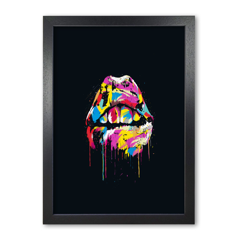 Colourful Lips by Mercedes Lopes Charro - Print, Black Grain, 42 cm H x 29.7 cm W x 5 cm D