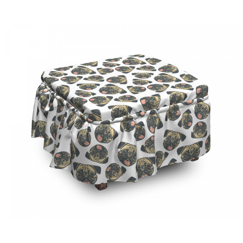 Housse pour repose-pieds joyeuse dogs grunge effect