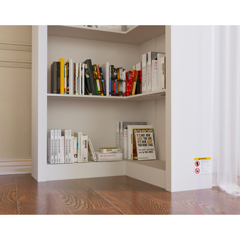 Corner Bookshelf, 5 Tier Open Bookshelf, Good Texture, Sturdy And Durable, High Environmental Protection, Storage, Display, Reading One-stop Meet, Bedroom, Living Room, Study, The Essential Bookshelf