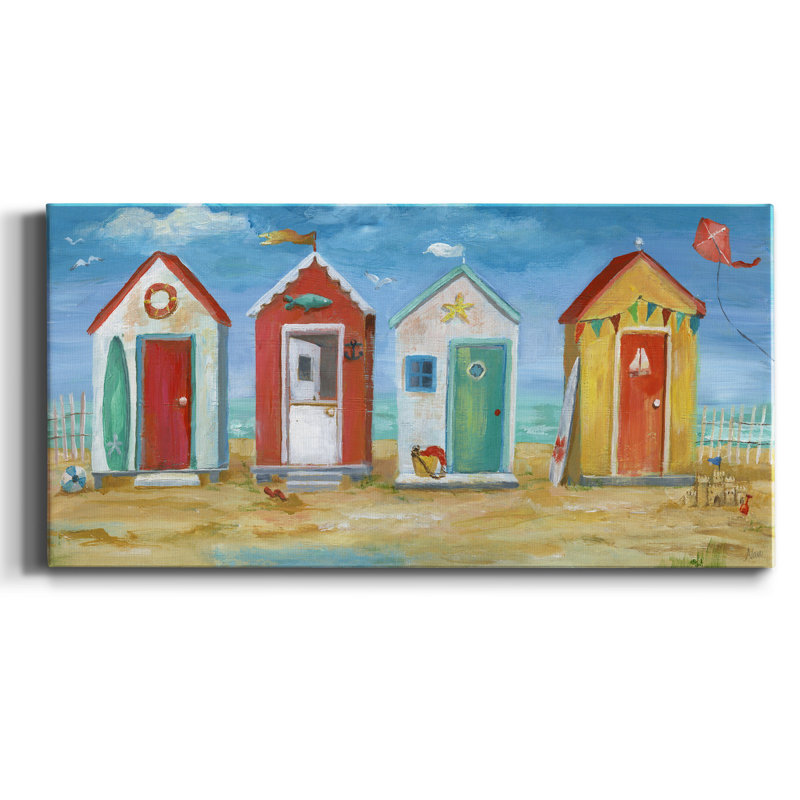 " Bright Beach Huts ", 16" H x 8" W x 1" D