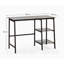 Kwanisha Glass Top Metal Base Writing Desk