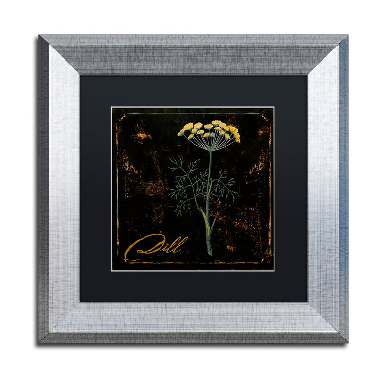 Jadaya «Black Gold Herbs I», impression encadrée, H 11 po x l 14 po x P 0,5 po, Noir