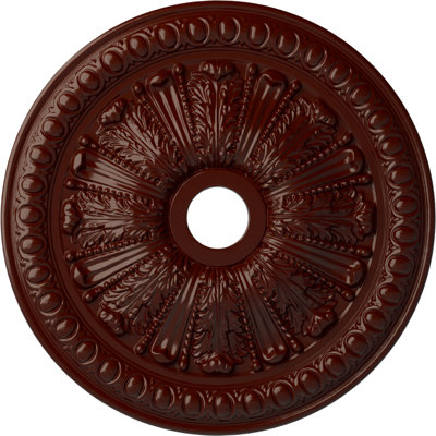 Endurathane Tomango Egg & Dart Ceiling Medallion, 27 7/8"OD x 3 7/8"ID x 2 1/2"P (Fits Canopies up to 6 3/4"), Hand-Painted Brushed Mahogany Finish