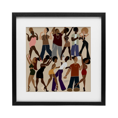 Peace & Rhythm Dancers Framed Print Under Glass, design by Sierra Siler