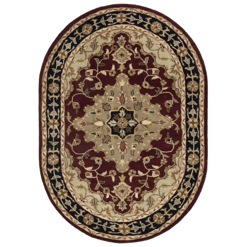 Balthrop Hand Tufted Wool Oriental Rug, Oval 4'6" x 6'6" 
